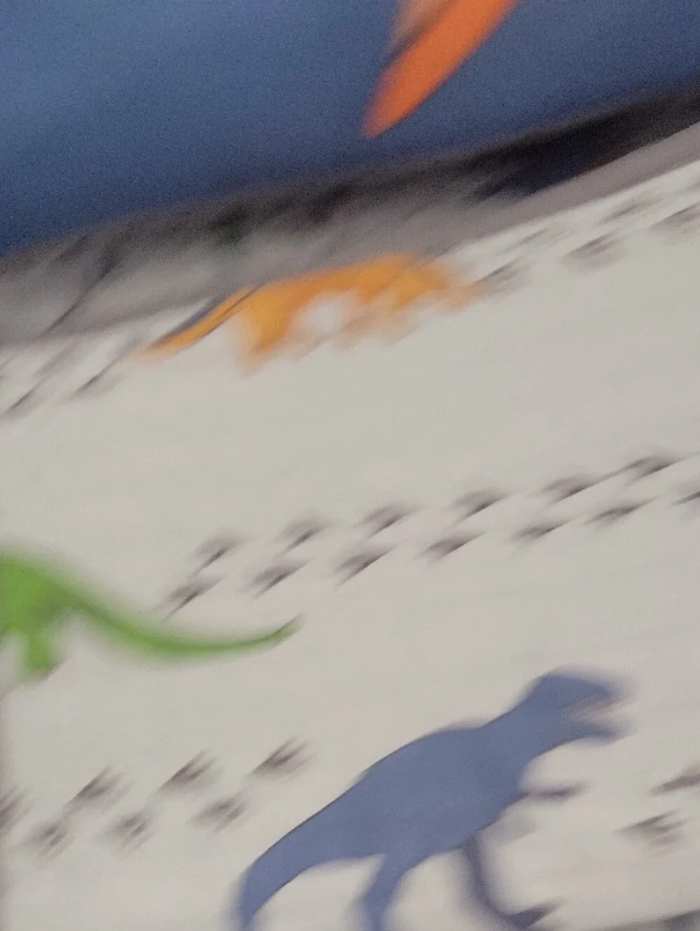 Kids Dinosaur Full Size Quilt With Shams and Pillow Blue, Green, Orange.